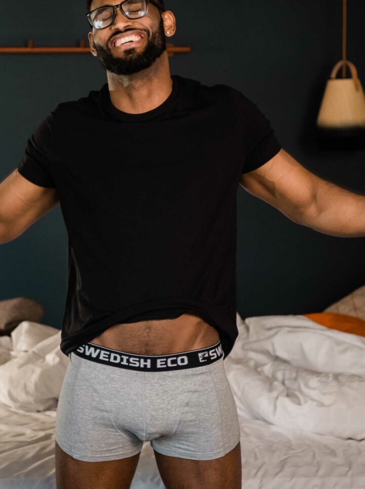 A-dam black boxer briefs with Karate print from GOTS organic