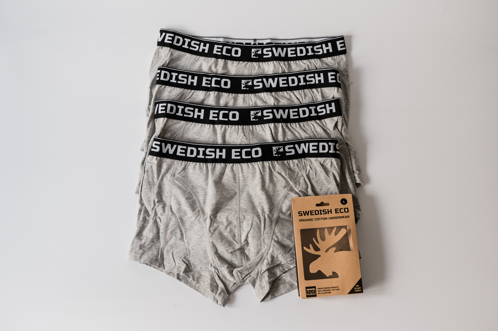 Grey Melange Organic Boxer Briefs - Swedish Eco